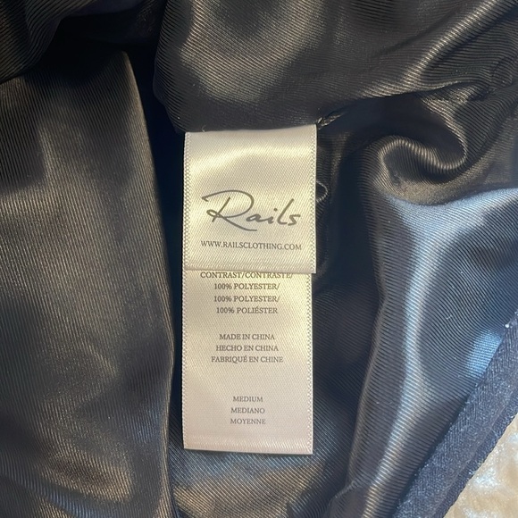 Rails Dean Fuzzy Ivory Sherpa Leopard Print Mix Trim Full Zip Jacket Size Medium - Picture 6 of 10